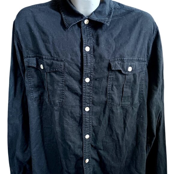 XL Men's Shirt Converse One Star Black Button-Up Shirt LS - Picture 1 of 4